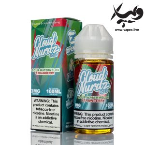 جویس توت فرنگی هندوانه یخ کلود نوردز Cloud Nurdz Sour Watermelon Strawberry ICE 100ML